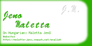 jeno maletta business card