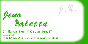 jeno maletta business card